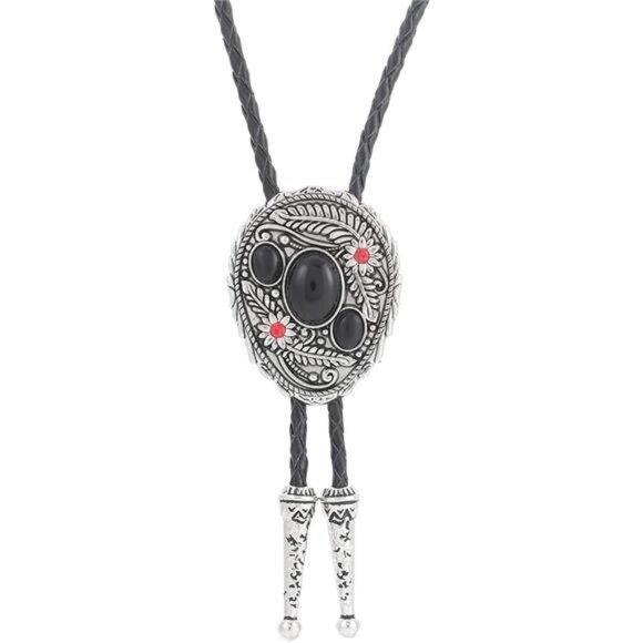 Turquoise Bolo Tie for Men Black Turquoise Bolo - Picture 1 of 6